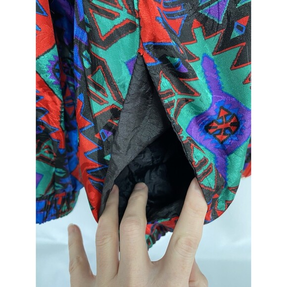 Vintage 90s Geometric Aztec Pattern Lightweight Windbreak Jacket Women’s XL - Picture 2 of 10